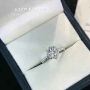 PT950 Platinum Round Lab-Grown Diamond Ring — 0.54 ct — view 1