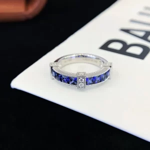 18K Gold Lab-Grown Sapphire Band — 1.452 ct — view 1