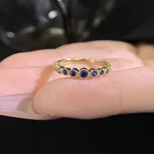 18K Gold Lab-Grown Sapphire Ring — 0.28 ct — view 1