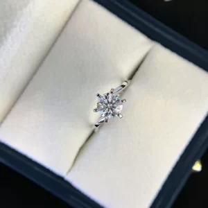 18K Gold Moissanite Ring — 1 ct — view 1