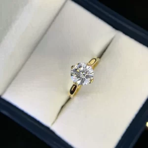 18K Gold Moissanite Ring — 2 ct — view 1