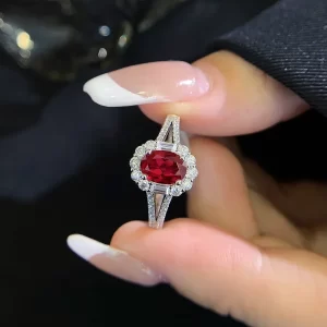18K Gold Lab-Grown Ruby Ring — 1 ct — view 1
