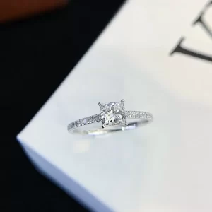 18K Gold Princess-Cut Lab-Grown Diamond Ring — 0.527 ct — view 1