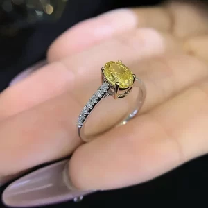 18K Gold Lab-Grown Yellow Diamond Ring — 1.03 ct — view 1
