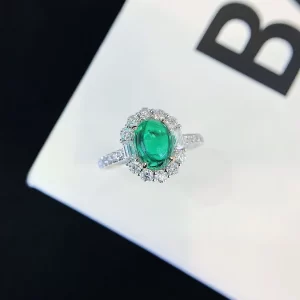 18K Gold Lab-Grown Emerald Ring — 1.7 ct — view 1