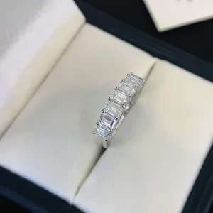 18K Gold Emerald-Cut Lab-Grown Diamond Half-Eternity Band — 1.65 ct — view 1