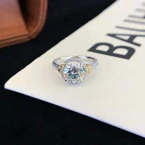 18K Gold Moissanite Ring — 2 ct — view 1