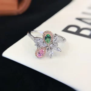 925 Sterling Silver Pear-Shaped Colored Gemstone Ring — view 1