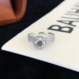 18K Gold Moissanite Ring — 1 ct — view 1