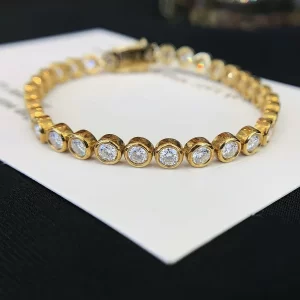 18K Gold Moissanite Bracelet — 3.96 ct — view 1