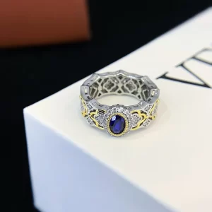 925 Sterling Silver Colored Gemstone Ring — view 1