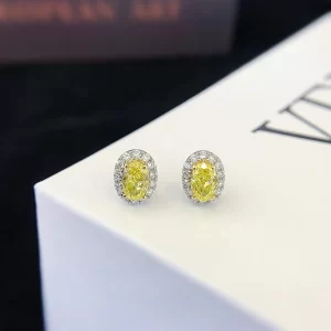 18K Gold Lab-Grown Yellow Diamond Stud Earrings — 1.03 ct — view 1