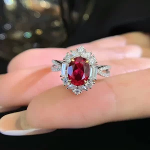 18K Gold Lab-Grown Ruby Ring — 1.6 ct — view 1