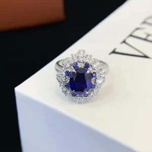 9K Gold Lab-Grown Sapphire Ring / Pendant — 2.5 ct — view 1