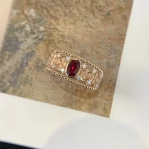 18K Gold Lab-Grown Ruby Ring — 1 ct — view 1