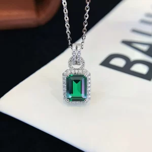 18K Gold Lab-Grown Emerald Pendant — 1.35 ct — view 1