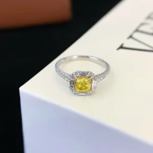 18K Gold Lab-Grown Yellow Diamond Ring — 0.74 ct — view 1