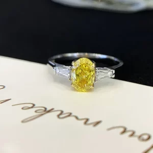 18K Gold Lab-Grown Yellow Diamond Ring — 1.03 ct — view 1