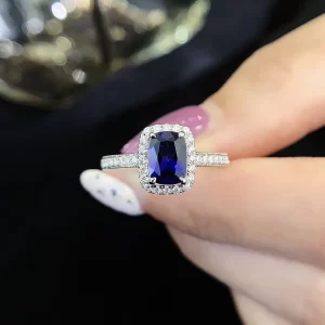 18K Gold Lab-Grown Sapphire Ring — 1 ct — view 1