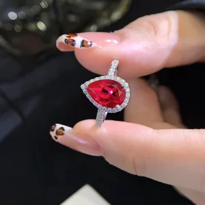18K Gold Lab-Grown Ruby Ring — 2 ct — view 1