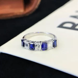 18K Gold Lab-Grown Sapphire Band — 1.04 ct — view 1
