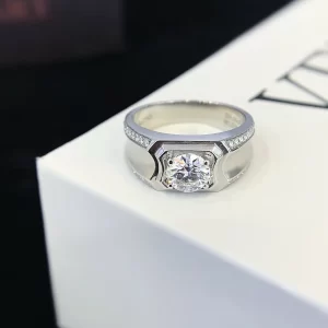18K Gold Moissanite Ring — 1.00 ct — view 1