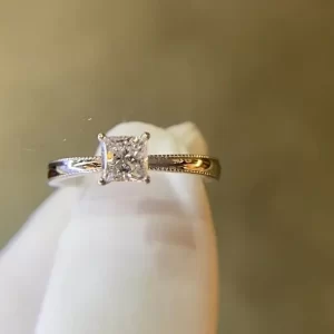 18K Gold Princess-Cut Lab-Grown Diamond Ring — 0.52 ct — view 1