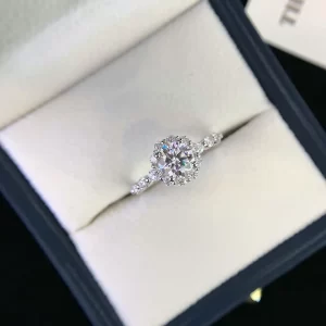18K Gold Moissanite Ring — 1 ct — view 1