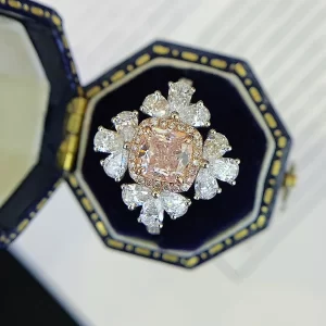 18K Gold Lab-Grown Pink Diamond Ring — 1.03 ct — view 1