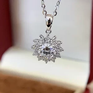 18K Gold Snowflake Lab-Grown Diamond Pendant — 0.544 ct — view 1
