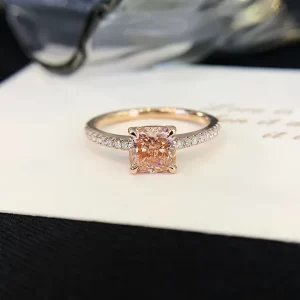 18K Gold Lab-Grown Pink Diamond Ring — 1.472 ct — view 1
