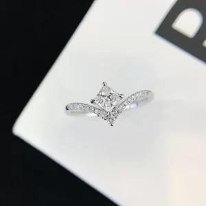 18K Gold Princess-Cut Lab-Grown Diamond Ring — 0.4 ct — view 1