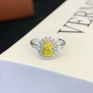 18K Gold Lab-Grown Yellow Diamond Ring — 0.600 ct — view 1