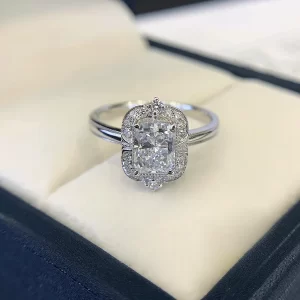 18K Gold Radiant-Cut Lab-Grown Diamond Ring — 1 ct — view 1