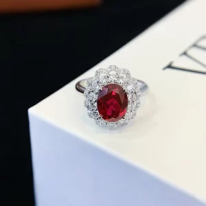 18K Gold Lab-Grown Ruby Ring — 2.4 ct — view 1
