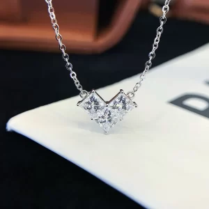 18K Gold Princess-Cut Lab-Grown Diamond Necklace — 1.14 ct — view 1