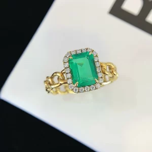 18K Gold Lab-Grown Emerald Ring — 1.4 ct — view 1