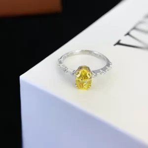 18K Gold Lab-Grown Yellow Diamond Ring — 1.190 ct — view 1