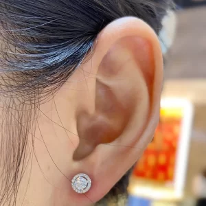 18K Gold Lab-Grown Diamond Stud Earrings — 0.72 ct — view 1