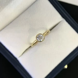 18K Gold Moissanite Ring — 0.5 ct — view 1