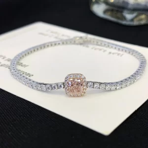 18K Gold Lab-Grown Pink Diamond Bracelet — 0.735 ct — view 1
