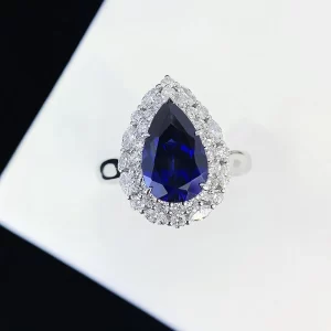 PT950 Platinum Lab-Grown Sapphire Ring / Pendant — 2.78 ct — view 1