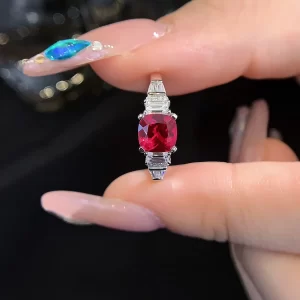 18K Gold Lab-Grown Ruby Ring — 1.2 ct — view 1