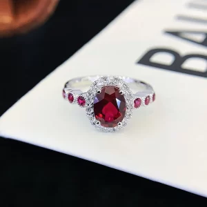 18K Gold Lab-Grown Ruby Ring — 1.58 ct — view 1