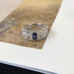 18K Gold Lab-Grown Sapphire Ring — 1 ct — view 1