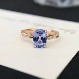 18K Gold Lab-Grown Sapphire Ring — 1.8 ct — view 1
