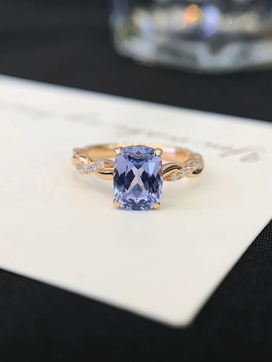 18K Gold Lab-Grown Sapphire Ring — 1.8 ct — view 1