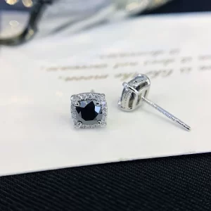 18K Gold Moissanite Stud Earrings — 0.9 ct — view 1