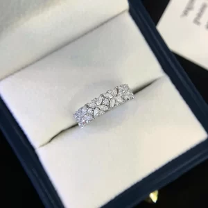 18K Gold Moissanite Band — 0.798 ct — view 1