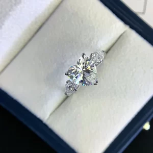 18K Gold Moissanite Ring — 4 ct — view 1